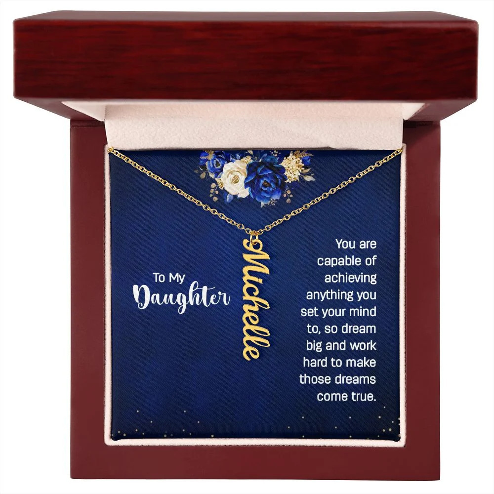You Are Capable Personalized Gold Tone Vertical Name Necklace Custom Gif